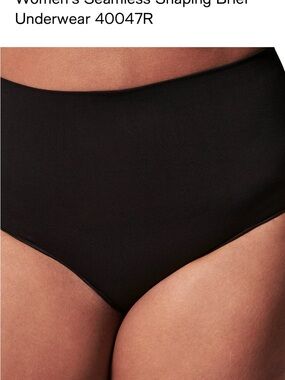 Size XL SPANX Black Seamless High-Waist Shaping Brief.